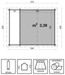 Casetta Box da Giardino Porta Utensili 200x200 cm in Legno con Legnaia Ava