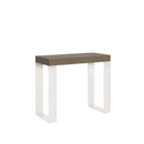Consolle Allungabile 90-196x40x77 cm Tecno Small Tortora Telaio Bianco 