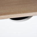 Scrivania da Ufficio in Acciaio Bianco e Legno Rovere con Cassetti 110x55x76 cm 
