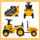 Camion Cavalcabile per Bambini con Pala e Rimorchio 91x29x44 cm Giallo  