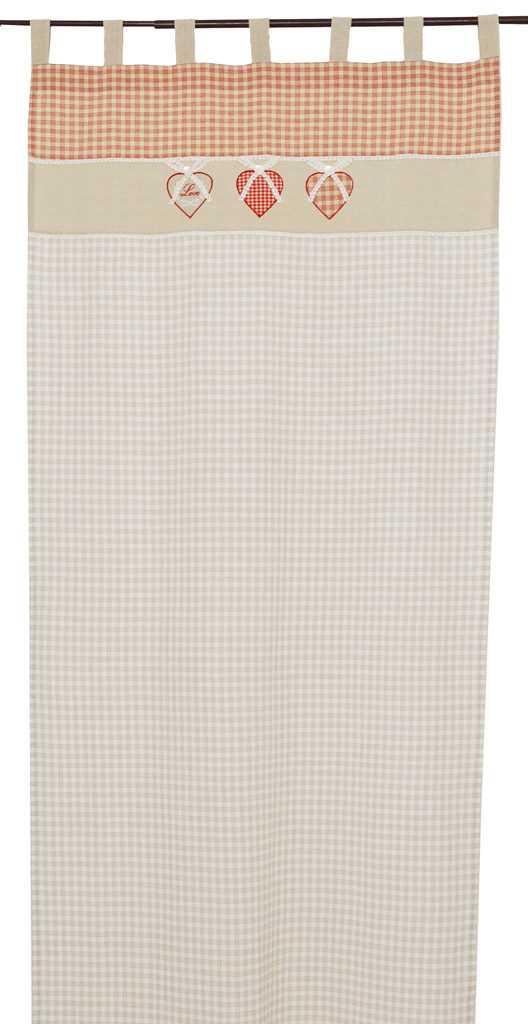 Vorhang mit rotem Einsatz 105 x 280 cm sconto