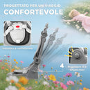 Triciclo per Bambini 6 in 1 con Maniglione di Spinta e Sedile Girevole 111,5x52x98 cm Grigio      
