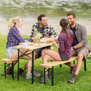 Set Birreria da Giardino Pieghevole in Legno Tavolo 220x70 cm e 2 Panche Vorghini
