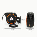 Avvolgitubo Automatico Retrattile 20 m Max 300 Bar Montaggio a Parete e Ruotabile di 180° in PP Nero e Arancione      