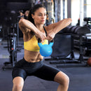 Kettlebell per Allenamento 8 Kg Base Piatta in Metallo e Neoprene Blu