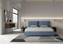 Letto Matrimoniale Imbottito in Microfibra Antea Large Blu Varie Misure
