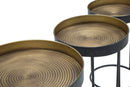 Tavolinetti Alti Bascket Botis Set 3 Pz Ø42,5x60-35,5x54-30,5x49 cm in Ferro Nero