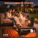 Stufa a Gas 4,2 kW 37x29x55 cm con 3 Livelli di Calore Sensore ODS e Protezione Antiribaltamento in Metallo Nera      