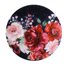 Quadro in legno fiori rosso tondo cm ø80xh2,6