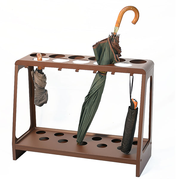 Portaombrelli Design Moderno Rettangolare Capienza 17 Ombrelli in Acciaio Corten sconto