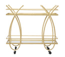 Carrello Ribbon 80x40x75 cm in Ferro MDF e Specchio Oro