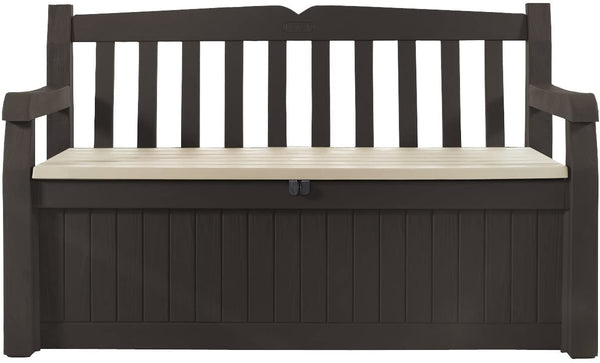 sconto Keter Eden Bench Gartenbank aus braunem Kunstharz 140x60x84 cm