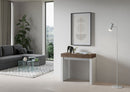 Consolle Allungabile 90-196x40x77 cm in Nobilitato Marrone e Bianco