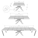 Tavolo Allungabile 120/380x90 cm Volantis Bianco Frassino Gambe Multicolore 4/A      