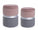2er-Set Hocker Container Polina Rosa-Grau aus Stoff mit Samteffekt