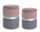 2er-Set Hocker Container Polina Rosa-Grau aus Stoff mit Samteffekt