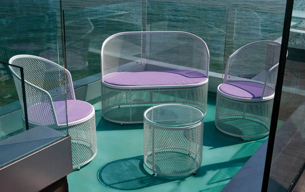 acquista Ranieri Garda Gartengarnitur aus gestrecktem Mesh, Sofa, 2 Sessel und Couchtisch