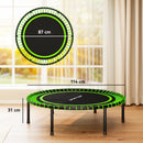 Trampolino Elastico Fitness a 36 Corde Ø114x31 cm in Acciaio e PP Verde      