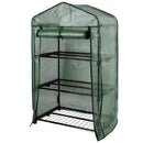 Serra da Balcone a 3 Ripiani 69x48x125 cm Telaio in Plastica e Struttura in Acciaio Verde      