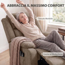 Poltrona Elettrica Alzapersona Reclinabile 150° 93x104x100 cm con Seduta Ampia Massaggiante e Riscaldata in Velluto Marrone Chiaro      