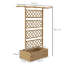 Letto per Orto con Traliccio e Pergola 160x55x183 cm in Legno Naturale