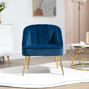 Poltroncina da Camera 65x64x77 cm In Poliestere effetto Velluto Blu Scuro
