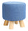 Hocker aus Stoff und Kiefernholz 29x29 cm Fumer Megan Blue