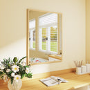 Specchio da Parete Rettangolare 60x80 cm con Ganci in Vetro e MDF Color Legno      