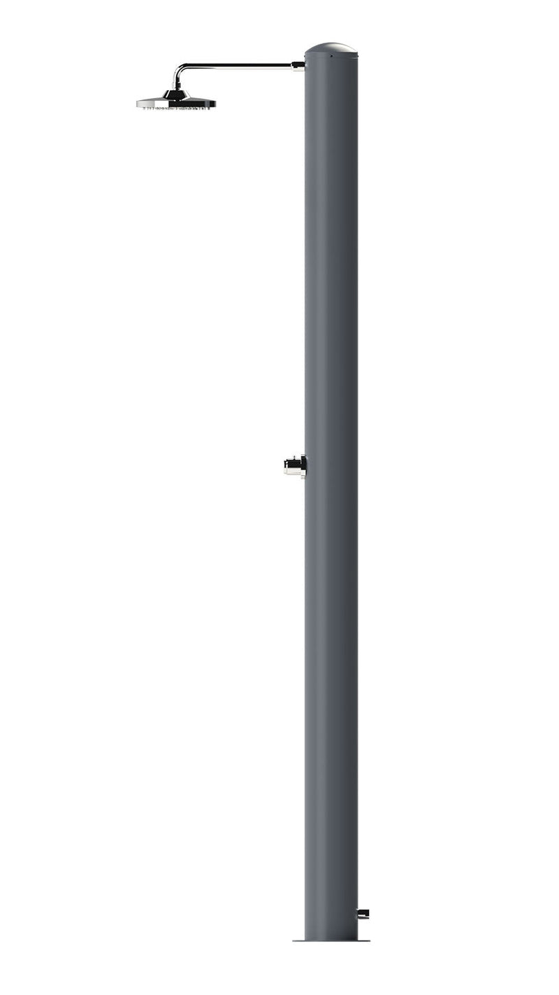 Doccia Solare da Giardino 28 L Soffione Eco Rain e Miscelatore Temporizzato Tevere TA Grigio Ardesia 