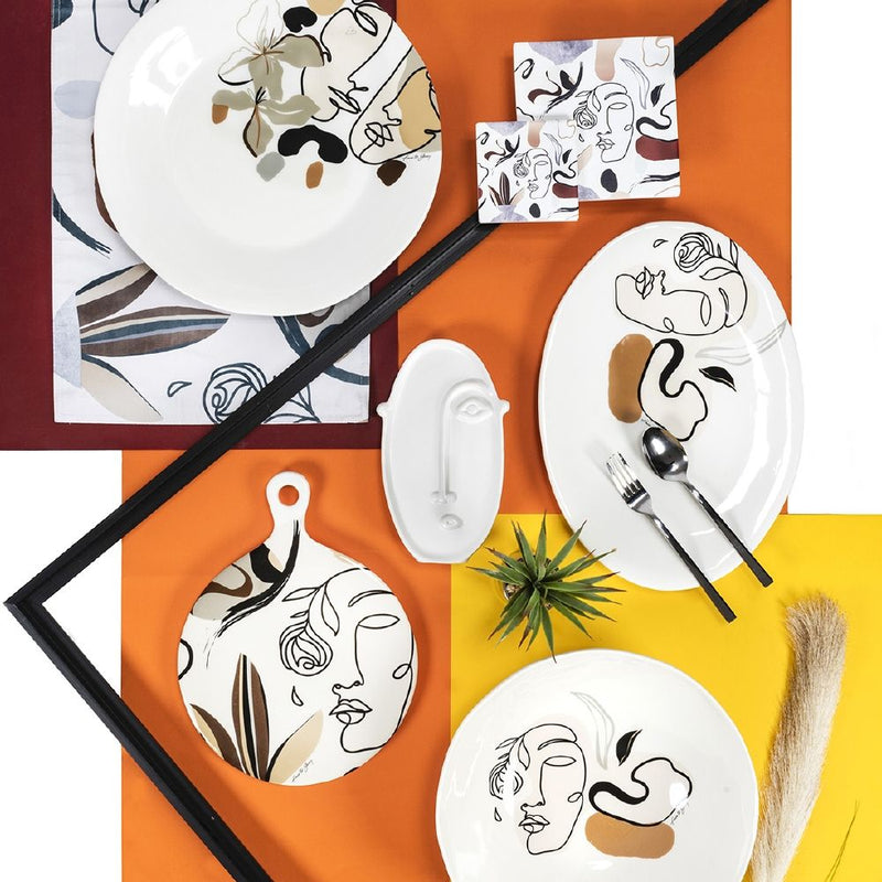 Insalatiera Irregolare 32 cm  in Ceramica VdE Tivoli 1996 Face to grey