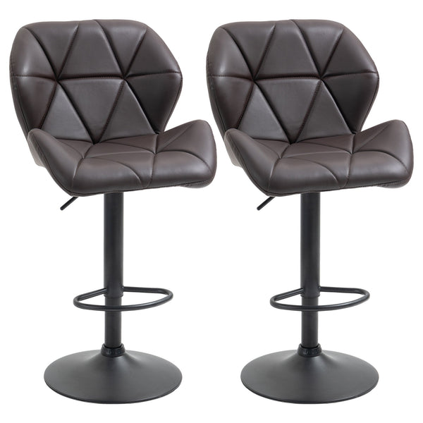 online Set mit 2 Barhockern 51,5 x 57,5 x 93–114,5 cm in braunem Kunstleder