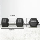 Set di Manubri Palestra da 2x12,5 kg Esagonale Pesi per Palestra con Impugnatura Zigrinata Antiscivolo Nero      