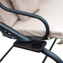 Dondolo 3 Posti da Giardino con Schienale Reclinabile per Funzione Letto Beige