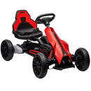 Go Kart Elettrico per Bambini 3-8 Anni 12V 3-5 km/h con Cintura di Sicurezza Capacità 30 kg Rosso      