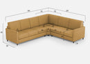 Divano Angolare 6 Posti 281x241x85 cm Karay in Tessuto Ocra