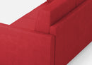 Divano Angolare 6 Posti 281x241x85 cm Karay in Tessuto Rosso