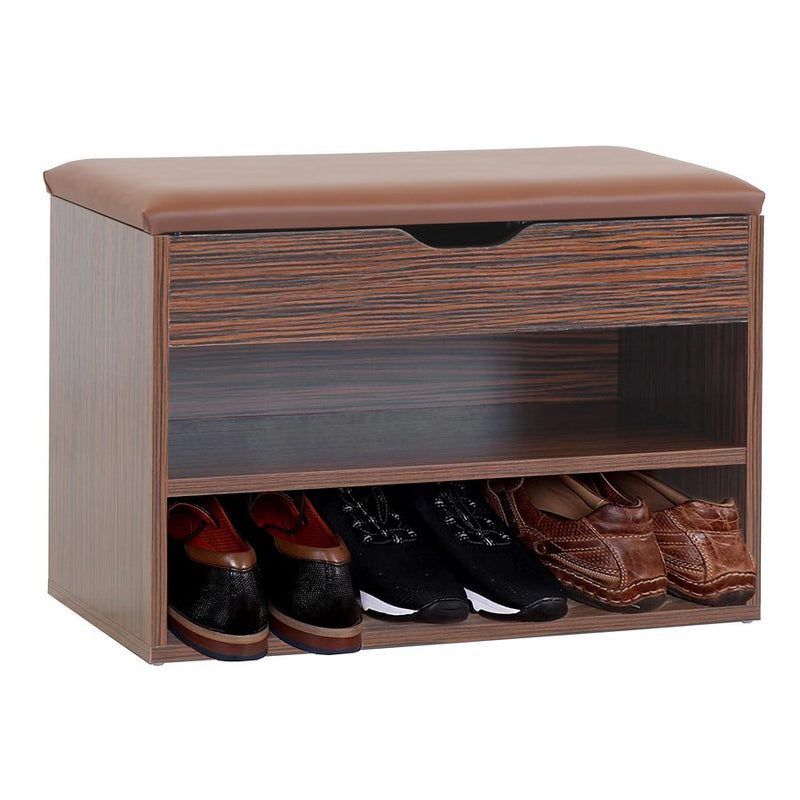 Scarpiera Panca 60x30x42 cm in Legno Melaminico Scuro