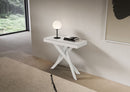 Consolle Allungabile 90-196x40x77 cm Saki Small Evolution Bianco Frassino Gambe Bianche 