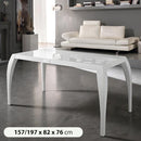 Tavolo da Pranzo Allungabile in Legno Laccato Bianco 157/197X82X76Cm Stones Albatros Om/111/B