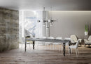 Tavolo Allungabile 160-420x90x77 cm Karamay Premium Cemento Telaio Antracite 