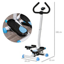 Stepper con Manubrio Monitor LCD 55x44x108A cm Bianco e Blu  