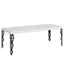 Tavolo Allungabile 200-460x90x77 cm Karamay Premium Bianco Frassino Telaio Antracite 
