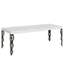 Tavolo Allungabile 180-440x90x77 cm Karamay Premium Bianco Frassino Telaio Antracite 