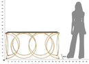 Console Infinity 160x40x79 cm in Ferro e Specchio e MDF Oro e Nero