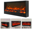 Camino Elettrico da Incasso Effetto Fiamma 108x20x50,7 cm 1500W Sined Ispica 108 Nero