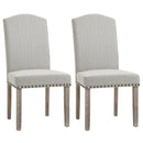 Set 2 Sedie Imbottite 51x64x99,5 cm in Tessuto  Grigio chiaro