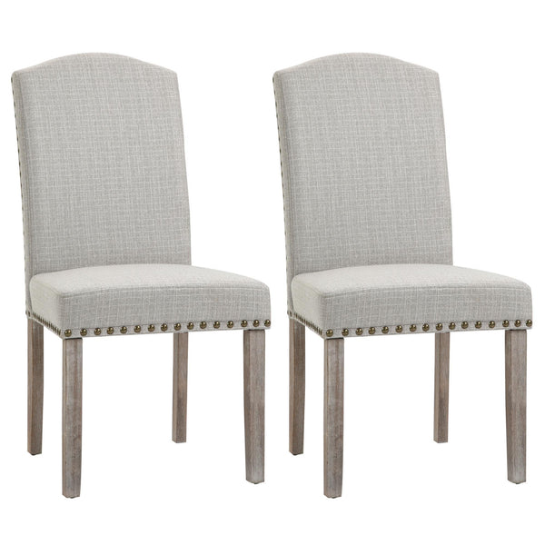 Set aus 2 gepolsterten Stühlen 51 x 64 x 99,5 cm in hellgrauem Stoff acquista