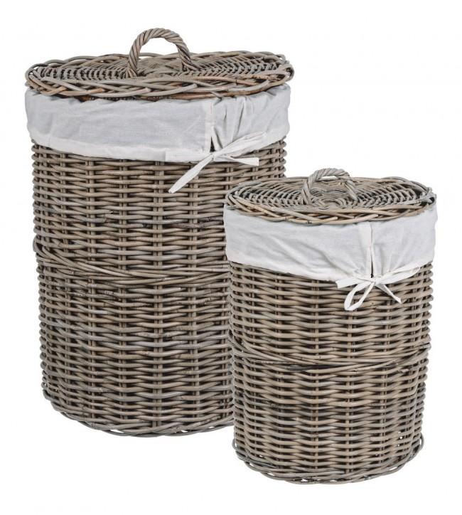 Set 2 Portabiancheria Narra Naturale in Fibre Naturali