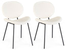 Set 2 Sedie 52x59,5x79,5 cm Maddie in Bouclè Bianco