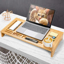 Supporto Monitor 60x30x8 cm con 7 Scompartimenti in Legno